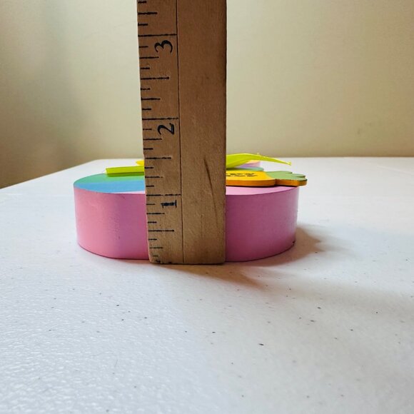 Striped Peep Easter bunny block decoration HAPPY EASTER spring Easter decoration - Picture 5 of 11